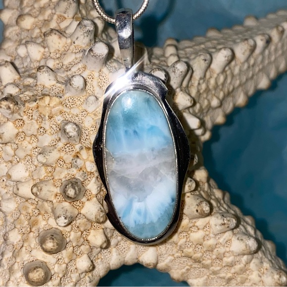 Jewelry - Caribbean Larimar natural gemstone statement Pendant